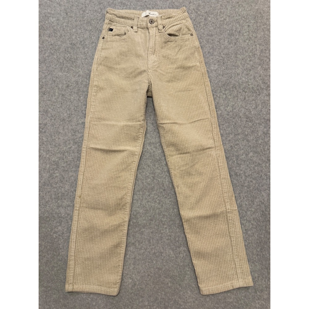 KanCan Signature Beige Corduroy Straight Leg Pants Tan Womens 23